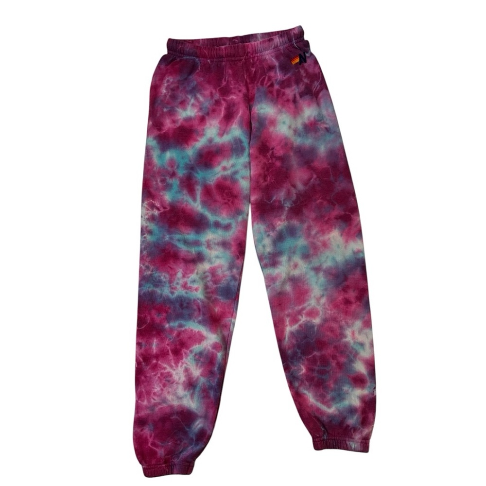 Aviator Nation Hand‎ Dyed Sweatpant in Tie Dye Turquoise Small
